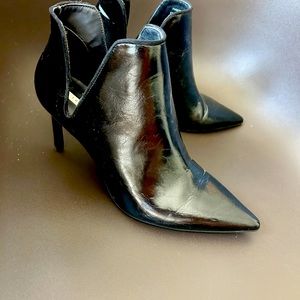 Zara faux patent leather ankle boots